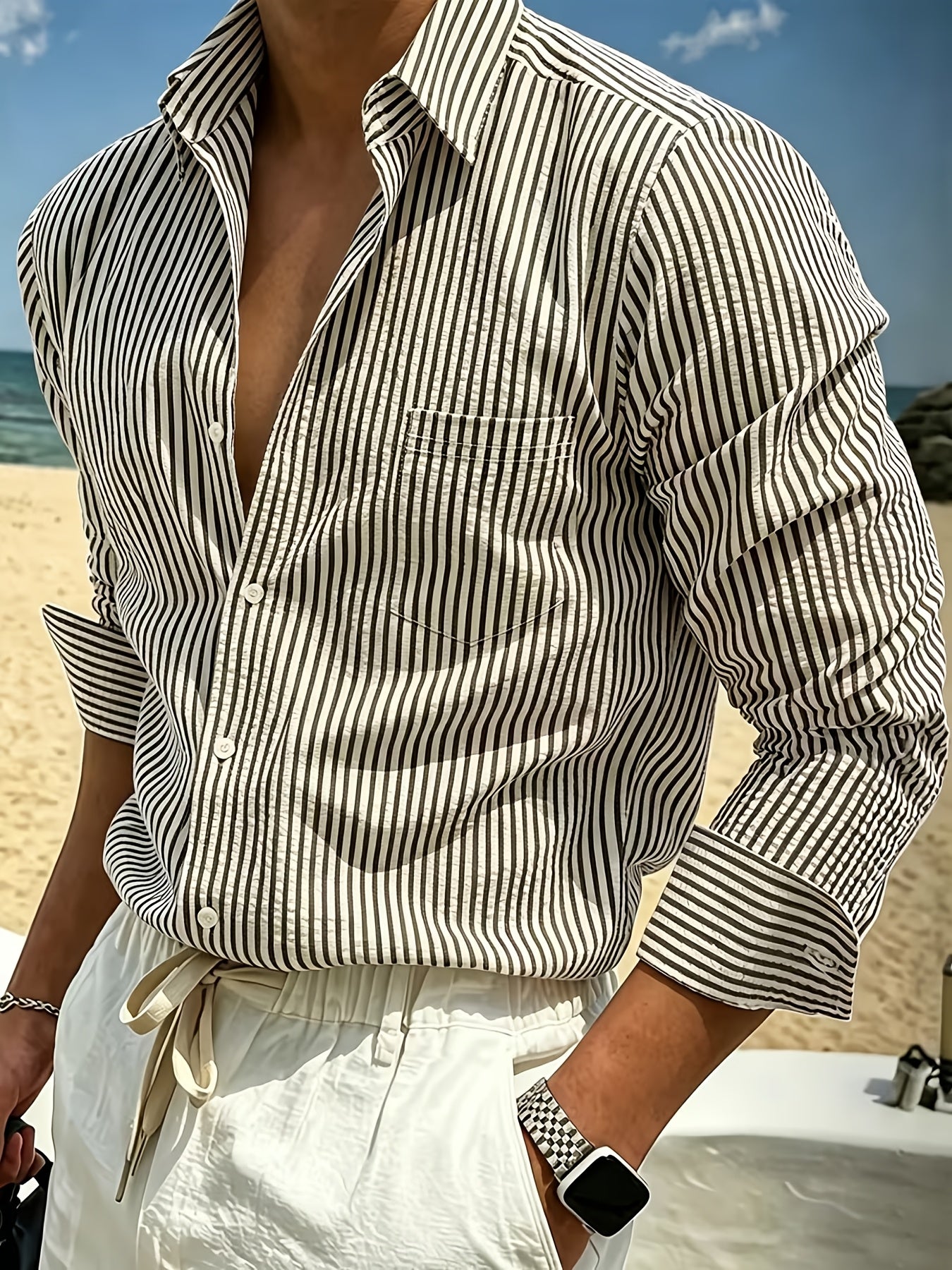 Reid | Refined Striped Long Sleeve Shirt
