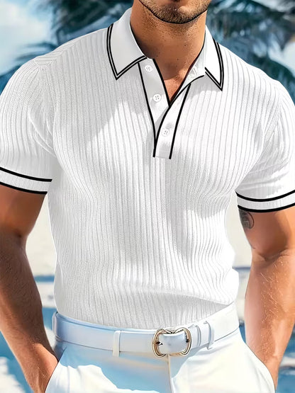 Branson | Color-Blocked Short Sleeve Polo Shirt