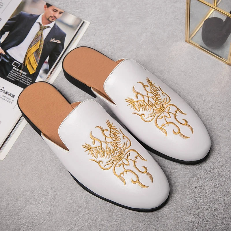 Gabriel Embroidered Mule Loafers