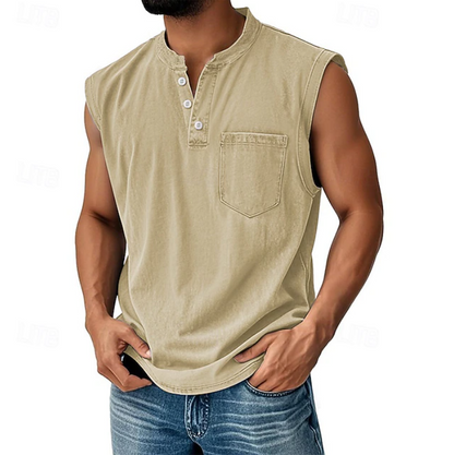 Gerald | Casual Sleeveless Vintage Style Shirt