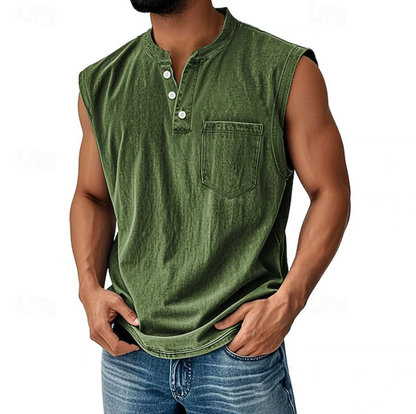 Gerald | Casual Sleeveless Vintage Style Shirt