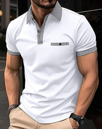 Edward | Classic Checkered Collar Polo Shirt