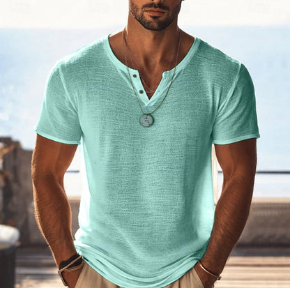 Lucas | Casual V-Neck Henley T-Shirt