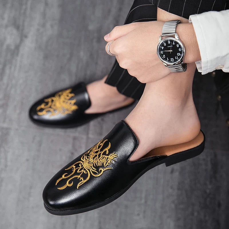 Gabriel Embroidered Mule Loafers