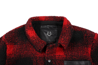 Axel Vintage Red Plaid Sherpa Jacket