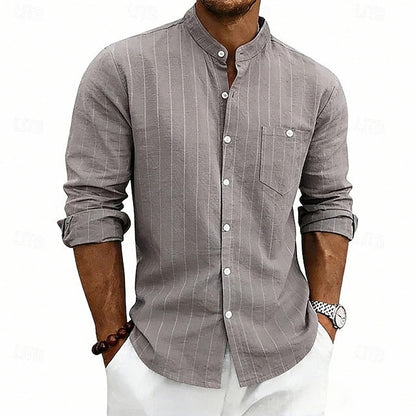 Julian | Textured Band Collar Shirt