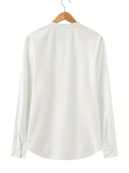 Breccan | Classic Stand-Up Collar Button Shirt
