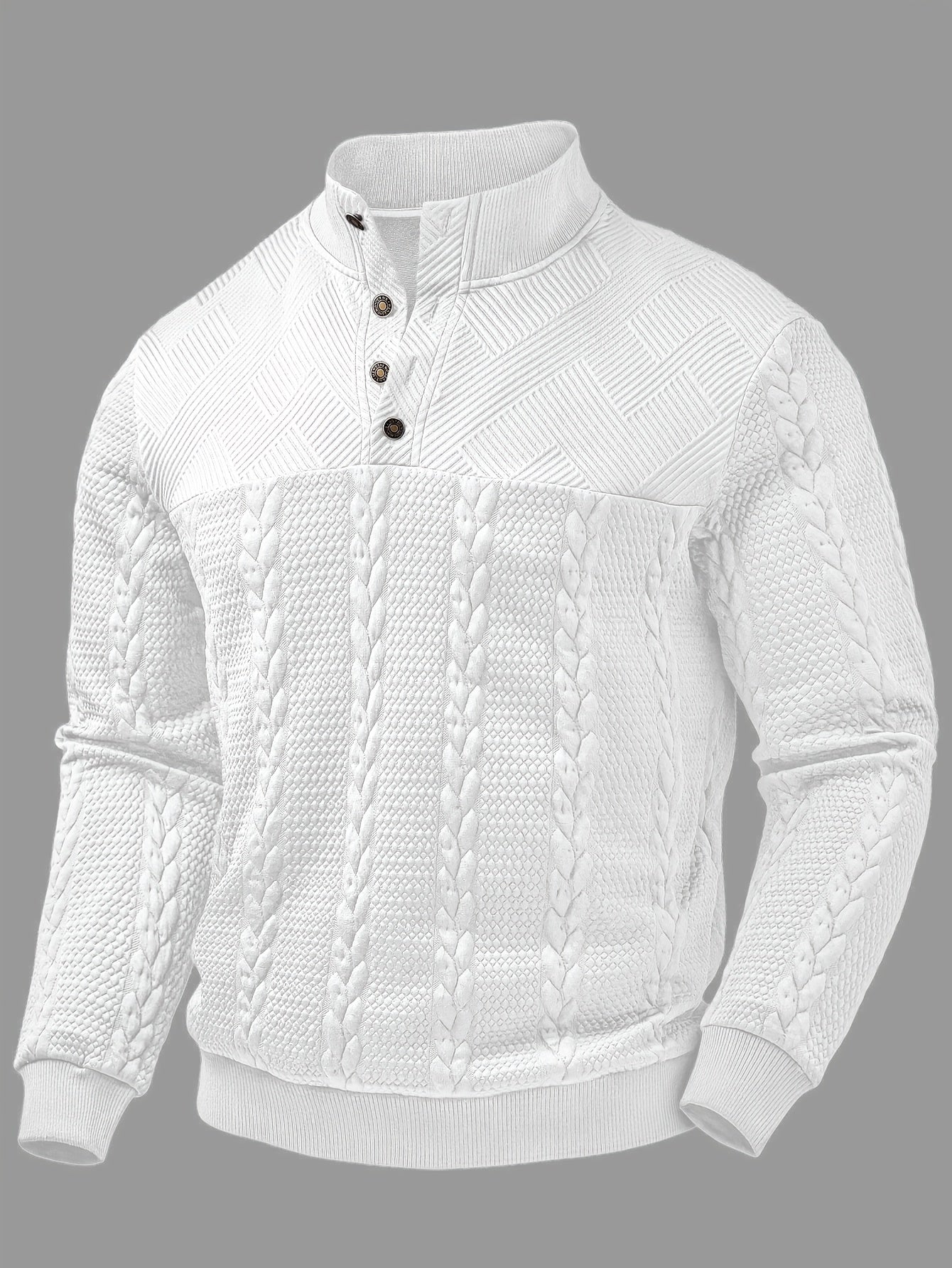 Callum | Textured Stand-Collar Henley
