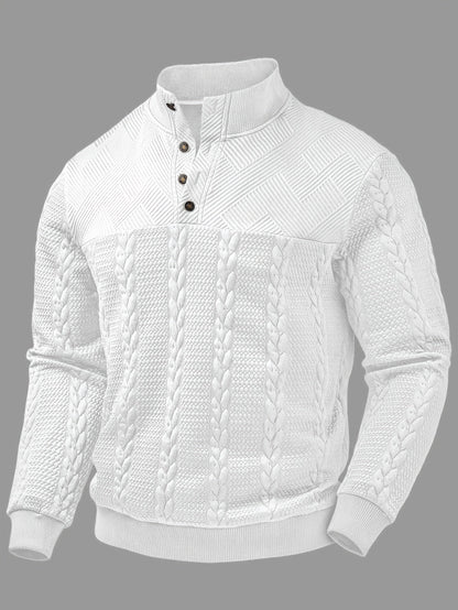 Callum | Textured Stand-Collar Henley