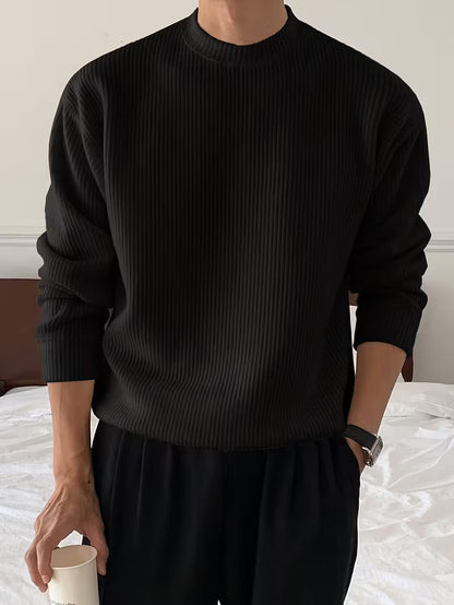 Madox | Knitwear Long Sleeve Ribbed Shirt
