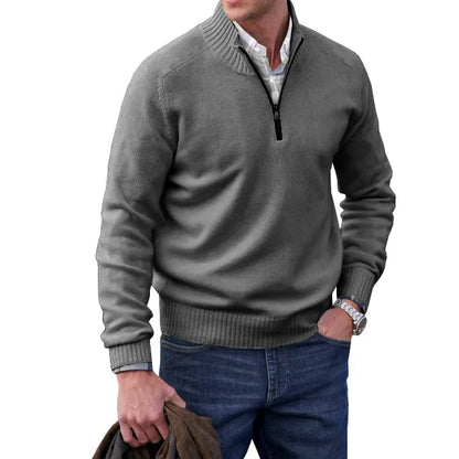 Cashmere Zip Neck Sweater