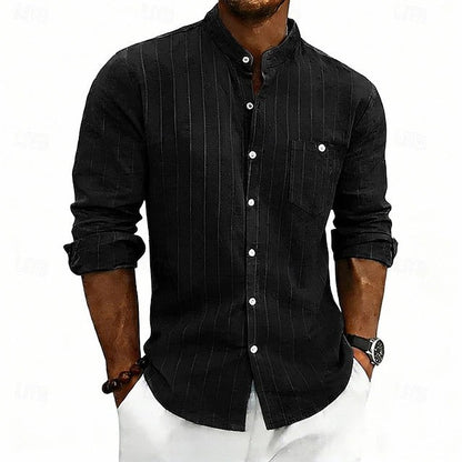 Julian | Textured Band Collar Shirt