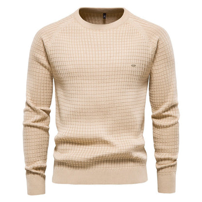Men's Textured Knit Pullover Long Sleeves