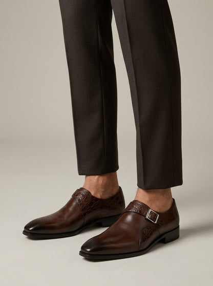 Men's Monk Strap Shoes | Brown