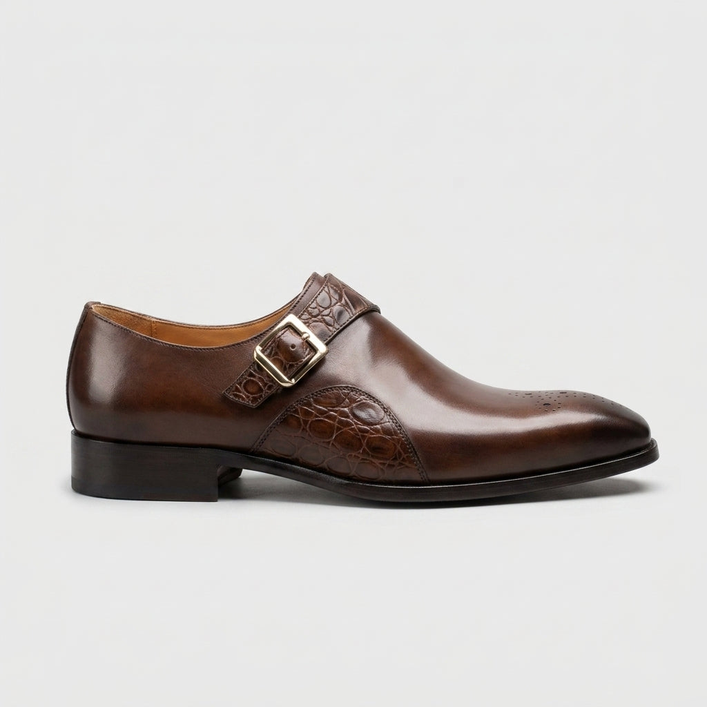 Men's Monk Strap Shoes | Brown