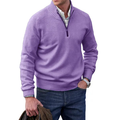 Cashmere Zip Neck Sweater