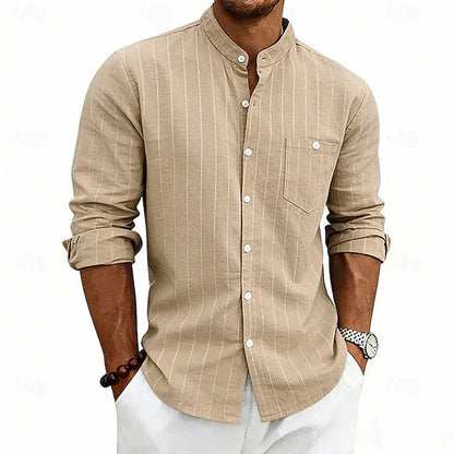 Julian | Textured Band Collar Shirt