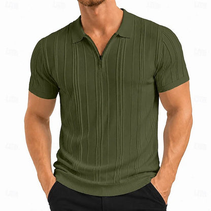 Theo | Textured Knit Polo Shirt